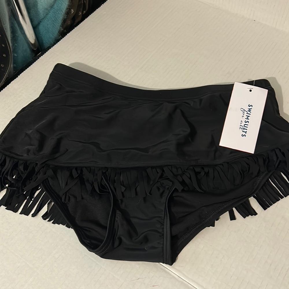 Swimsuits for All Asymmetrical Fringed Bikini NWT